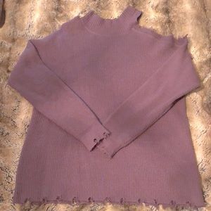Maurices freyed edge cold shoulder sweater